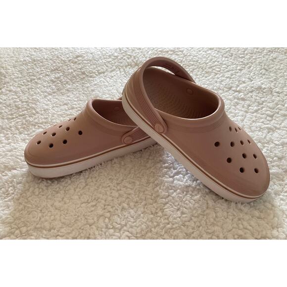 Crocs unisex platform off court clog sandals, pink clay, slip on, W 7 M 5 - Picture 9 of 9